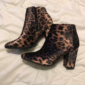 Leopard print booties
